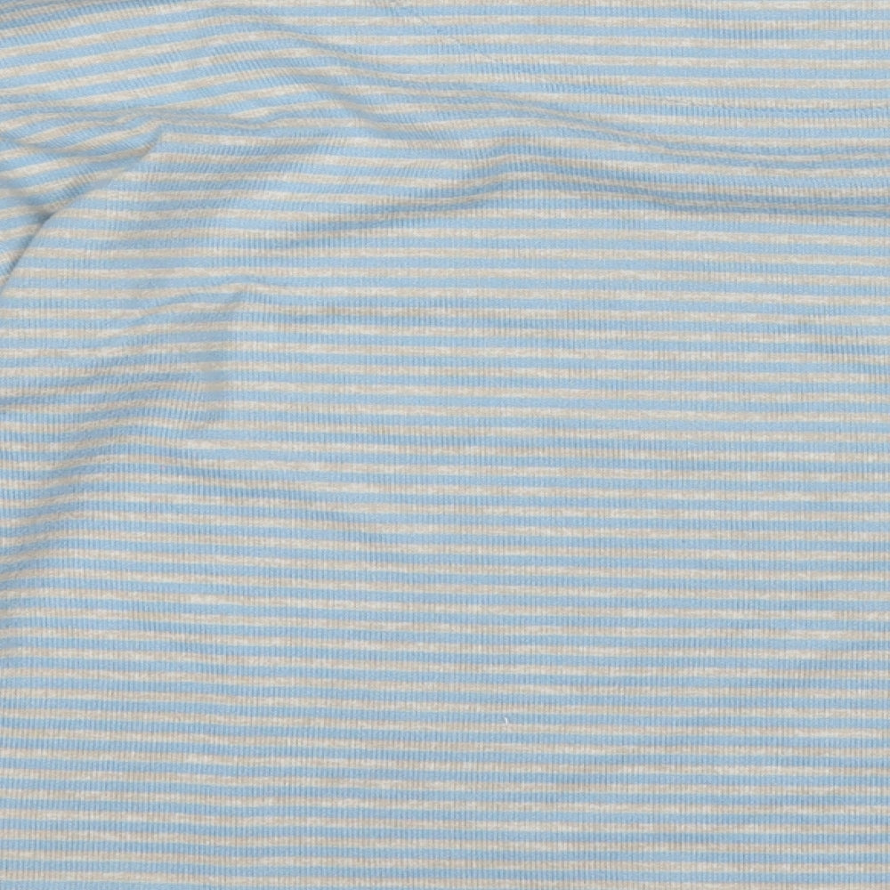 TU Womens Blue Round Neck Striped Polyester Pullover Jumper Size 10