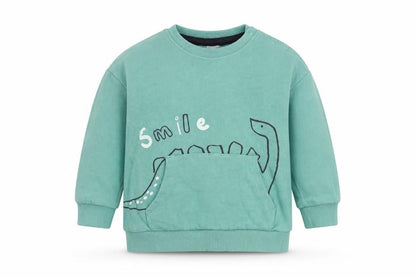 So Cute Baby Green  Cotton Pullover Jumper Size 12-18 Months  Snap - Dino