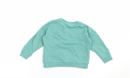 So Cute Baby Green  Cotton Pullover Jumper Size 12-18 Months  Snap - Dino