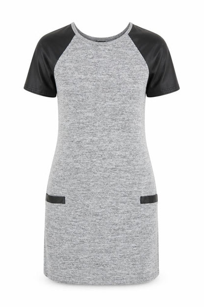 Internacionale Womens Grey  Polyester T-Shirt Dress  Size 10  Crew Neck Pullover