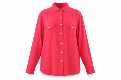 Womens UK Size 16 Oasis Red Basic Button-Up