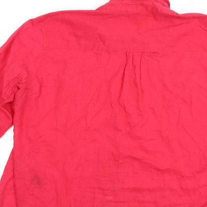 Womens UK Size 16 Oasis Red Basic Button-Up