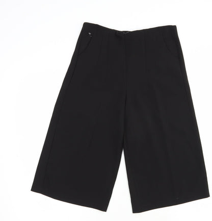 CU Fashion Womens Black  Polyester Culotte Shorts Size S L15 in Regular Zip