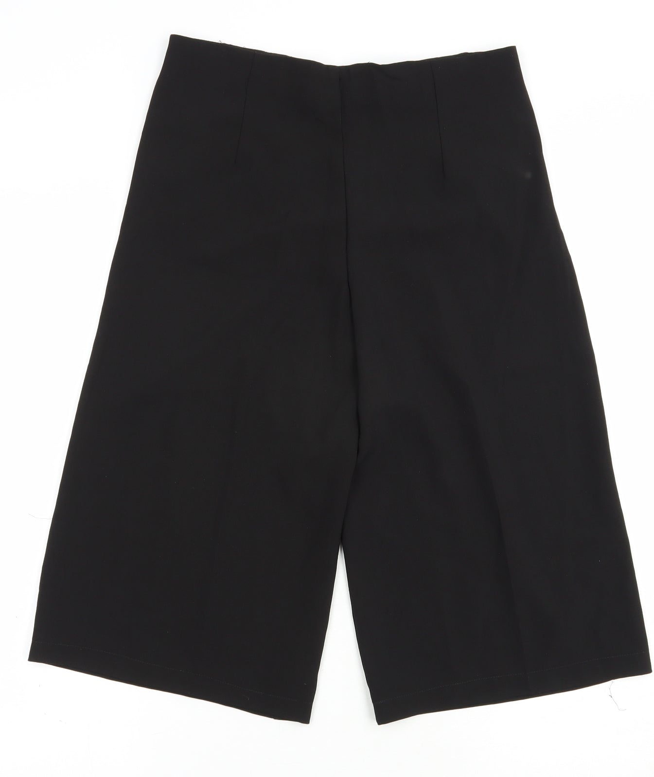CU Fashion Womens Black  Polyester Culotte Shorts Size S L15 in Regular Zip