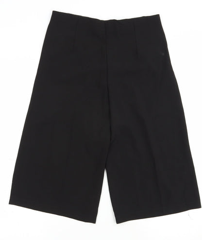 CU Fashion Womens Black  Polyester Culotte Shorts Size S L15 in Regular Zip