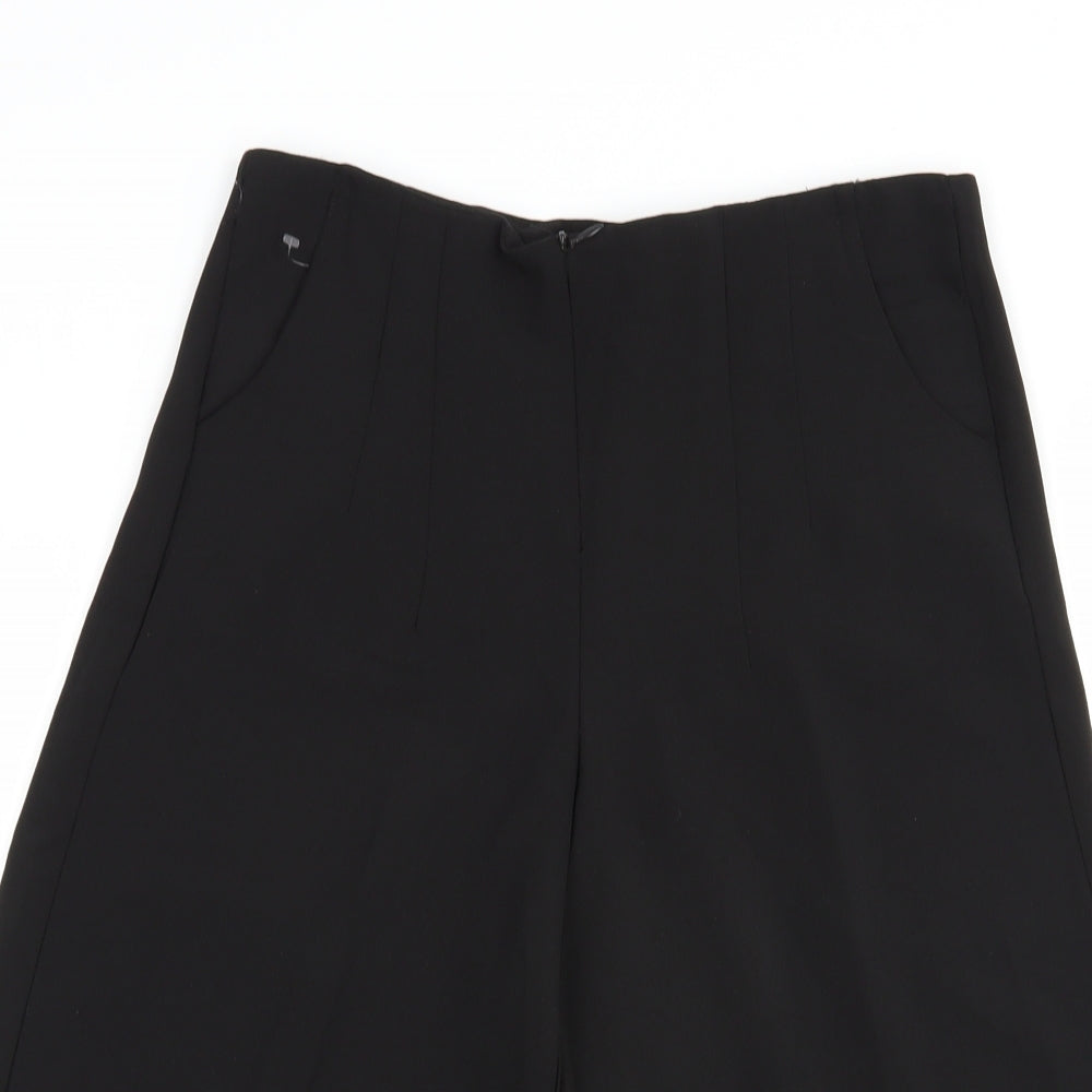 CU Fashion Womens Black  Polyester Culotte Shorts Size S L15 in Regular Zip
