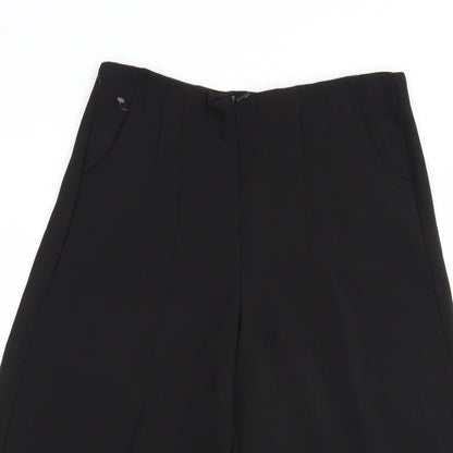 CU Fashion Womens Black  Polyester Culotte Shorts Size S L15 in Regular Zip