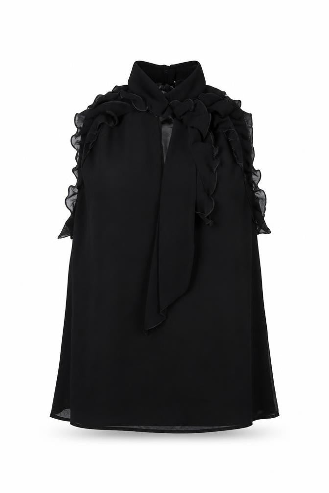 Womens UK Size 8 Miss Selfridge Black Basic Blouse
