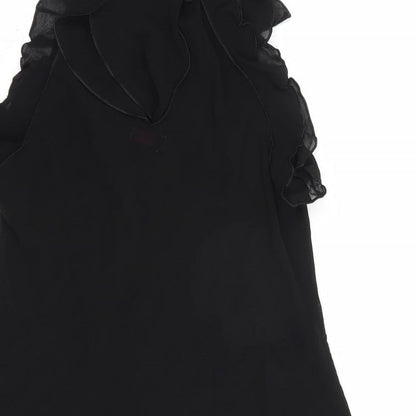 Womens UK Size 8 Miss Selfridge Black Basic Blouse