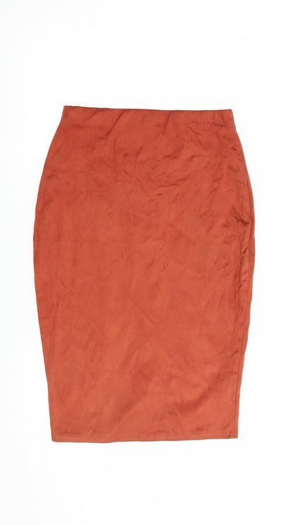AX Paris Womens Brown  Polyester Straight & Pencil Skirt Size 8