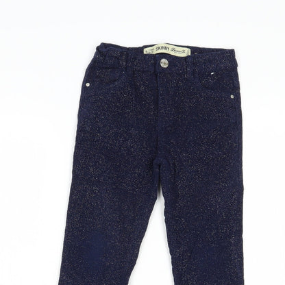 Denim Co. Girls Blue  Cotton Skinny Jeans Size 6-7 Years  Regular Button