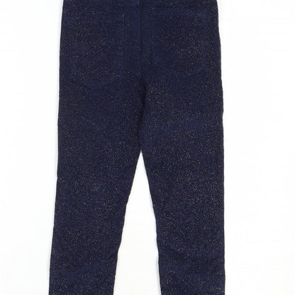 Denim Co. Girls Blue  Cotton Skinny Jeans Size 6-7 Years  Regular Button