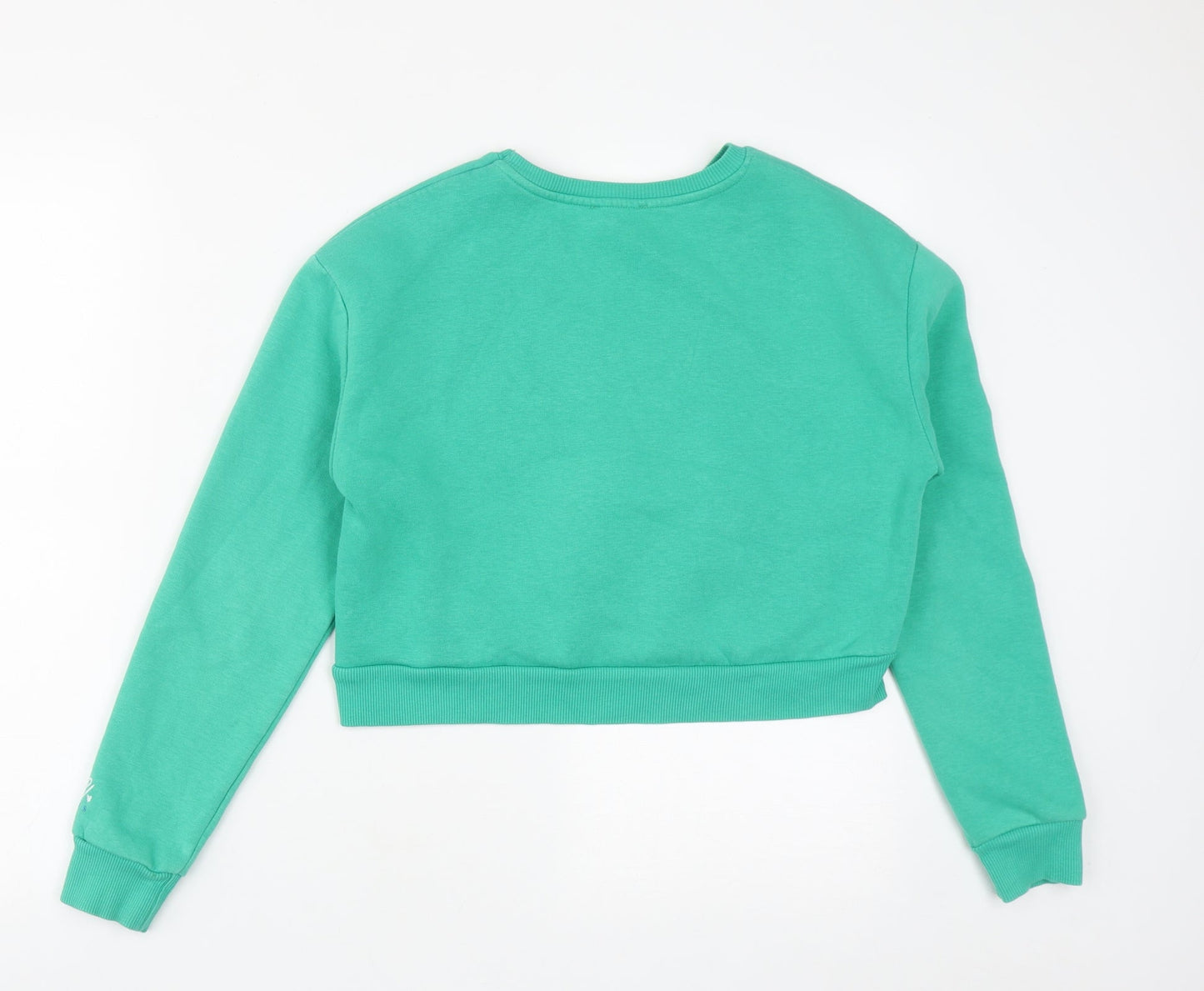 New Look Girls Green  Cotton Pullover Sweatshirt Size 12-13 Years   - Love yourself