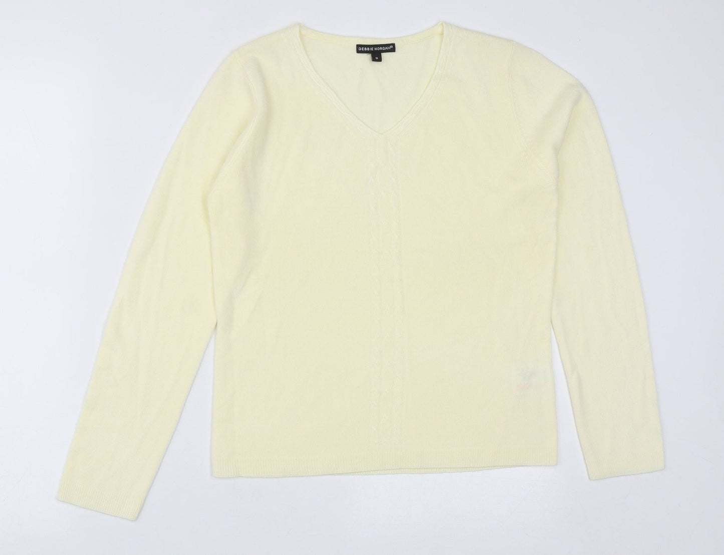 Womens UK Size S Debbie Morgan Yellow Pullover Jumper