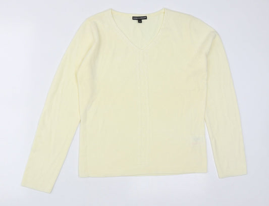 Womens UK Size S Debbie Morgan Yellow Pullover Jumper