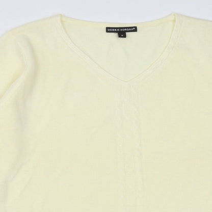 Womens UK Size S Debbie Morgan Yellow Pullover Jumper