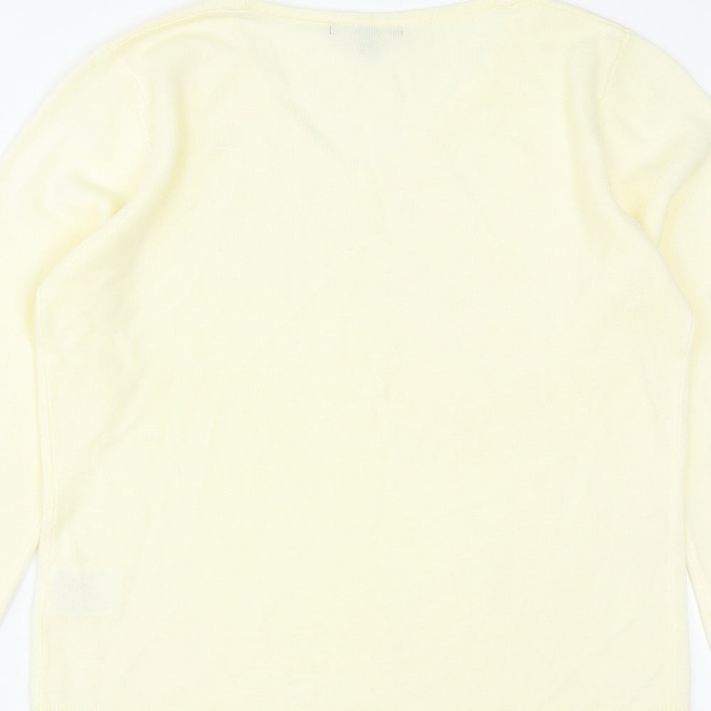Womens UK Size S Debbie Morgan Yellow Pullover Jumper