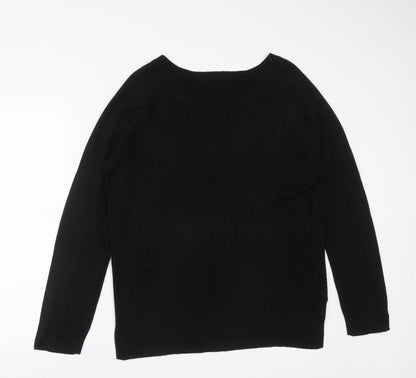Primark Womens Black Scoop Neck  Acrylic Pullover Jumper Size L
