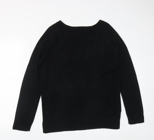 Primark Womens Black Scoop Neck  Acrylic Pullover Jumper Size L