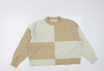 Womens UK Size S MNG Brown Pullover Jumper