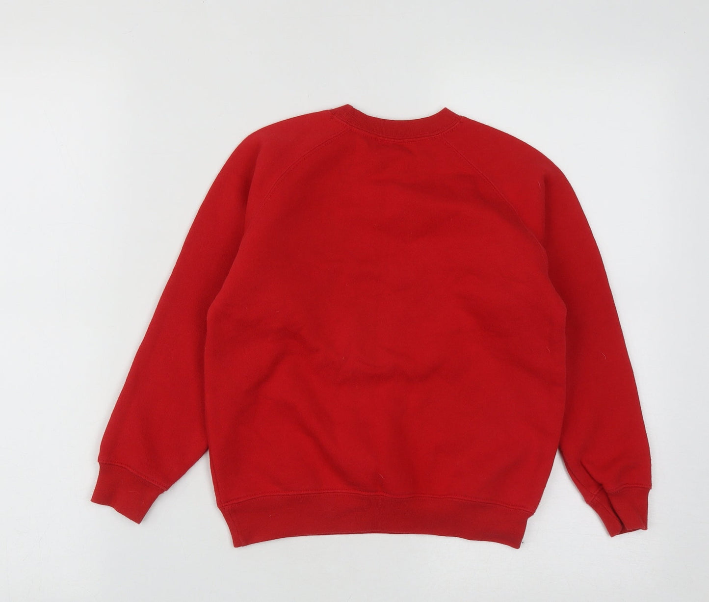 Fruit of the Loom Girls Red  Cotton Pullover Sweatshirt Size 5-6 Years   - Christmas Rudolph