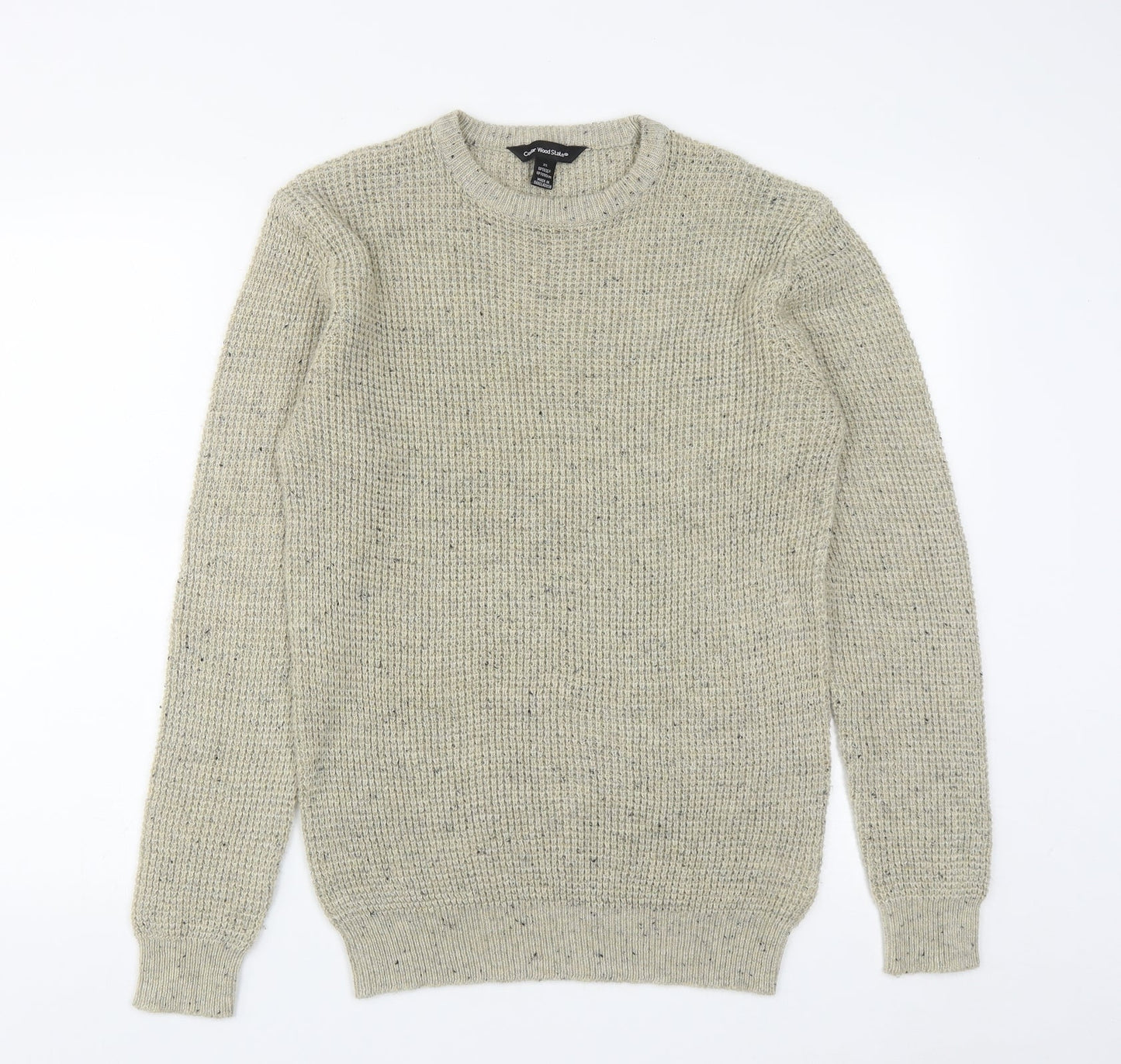 Cedar Wood State Mens Beige Round Neck  Acrylic Pullover Jumper Size XS