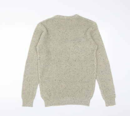 Cedar Wood State Mens Beige Round Neck  Acrylic Pullover Jumper Size XS