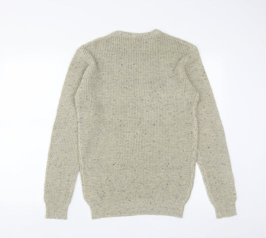 Cedar Wood State Mens Beige Round Neck  Acrylic Pullover Jumper Size XS