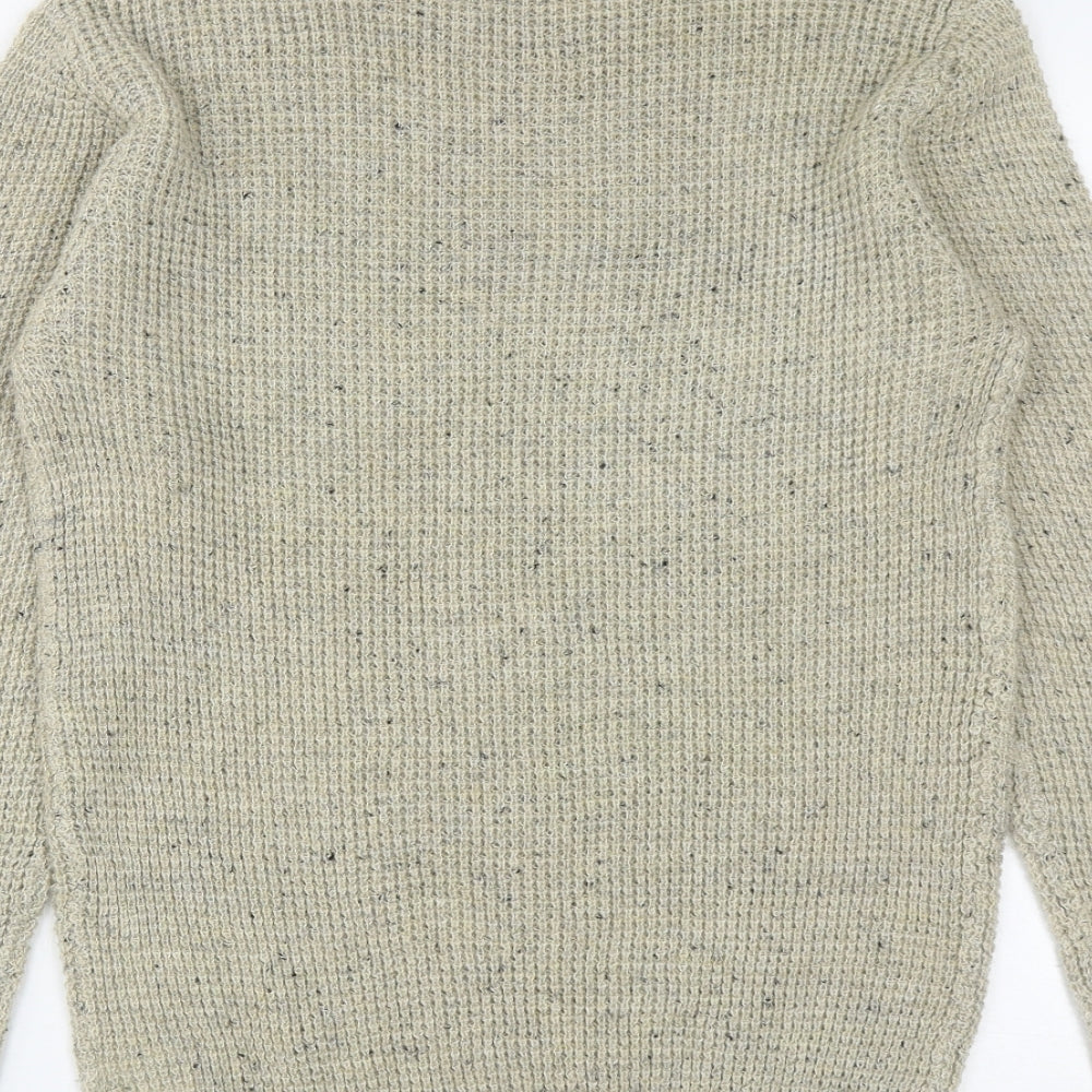 Cedar Wood State Mens Beige Round Neck  Acrylic Pullover Jumper Size XS