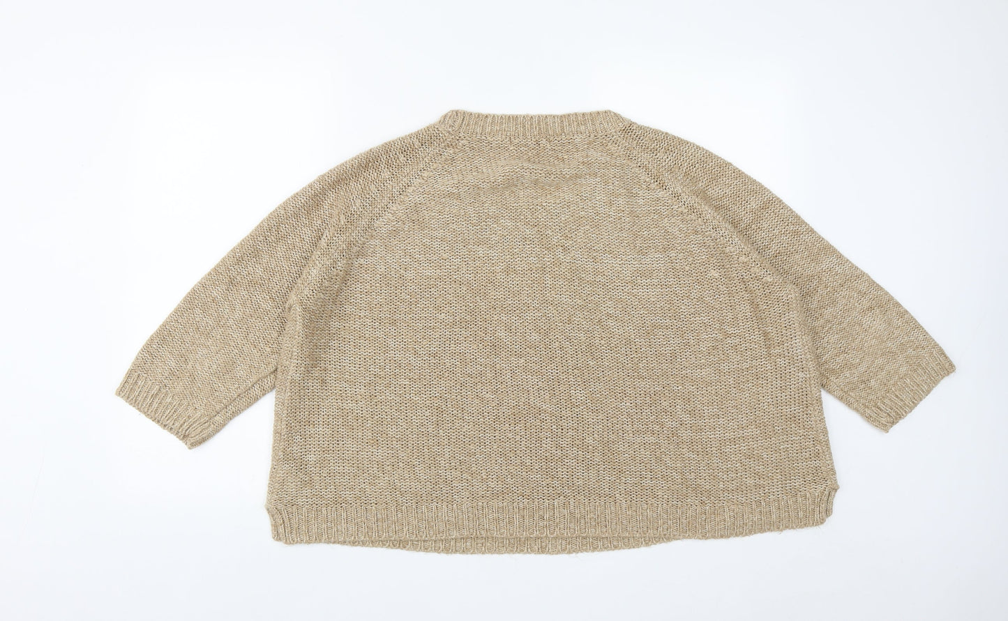 George Womens Beige Round Neck  Acrylic Pullover Jumper Size 20