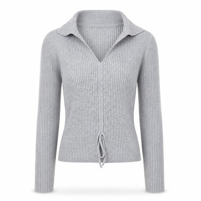 CCG Perfect Womens Grey Collared  Viscose Pullover Jumper Size L