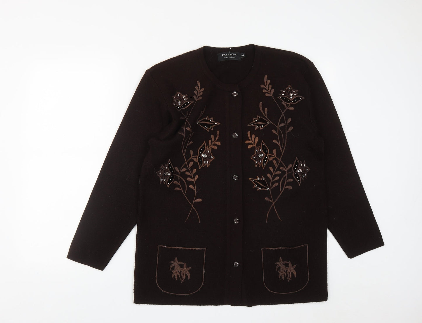 Womens UK Size M Paramour Brown Cardigan Jumper