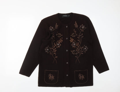 Womens UK Size M Paramour Brown Cardigan Jumper
