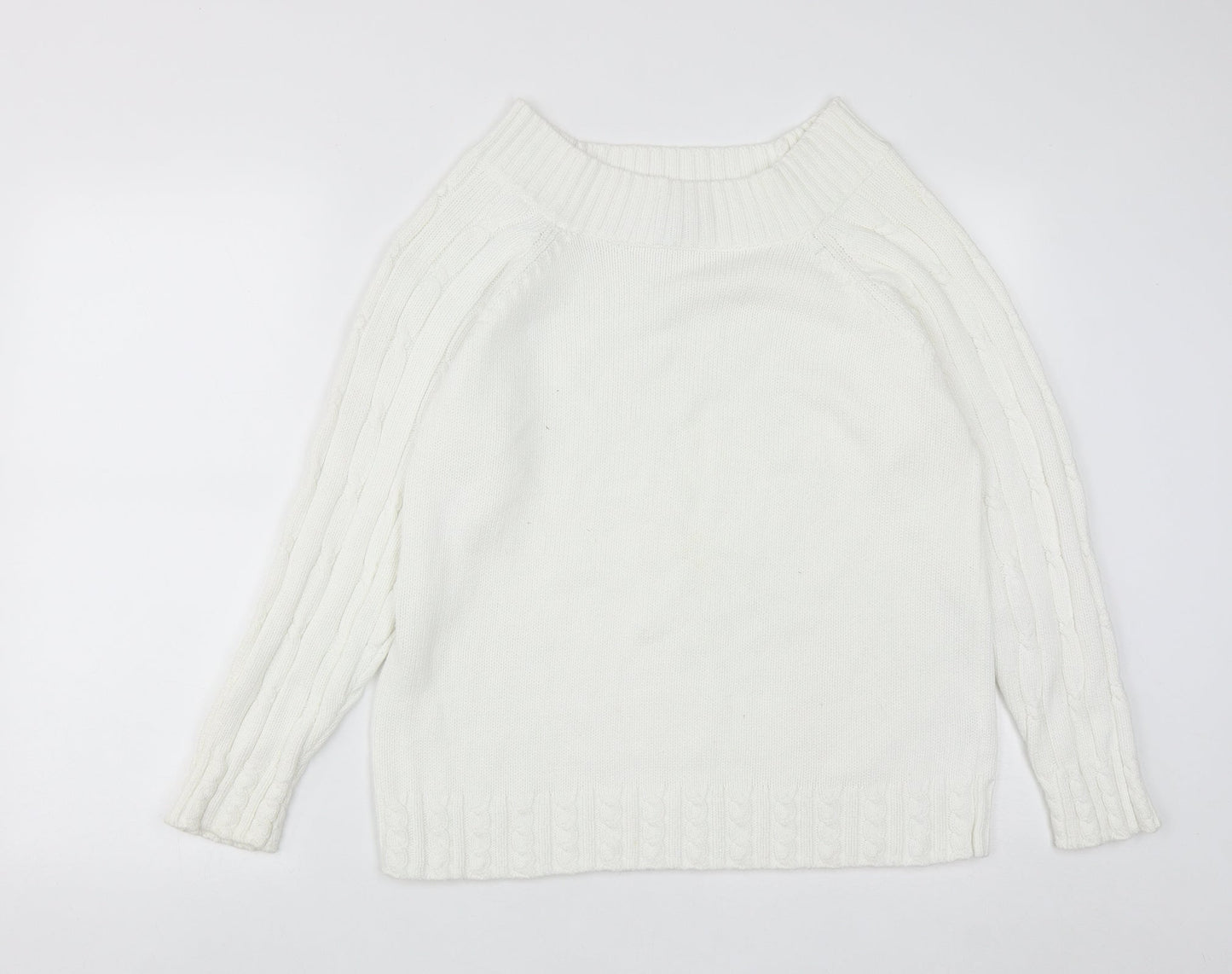 Womens UK Size M Preworn White Pullover Jumper