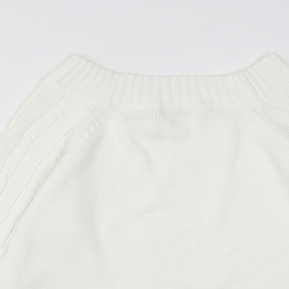 Womens UK Size M Preworn White Pullover Jumper