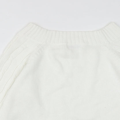 Womens UK Size M Preworn White Pullover Jumper