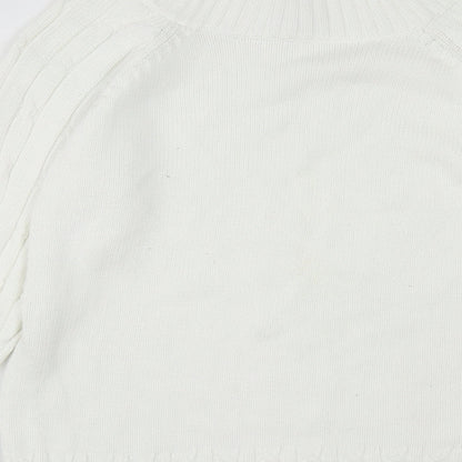 Womens UK Size M Preworn White Pullover Jumper