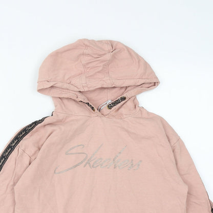 Skechers Girls Pink  Cotton Pullover Hoodie Size 10-11 Years