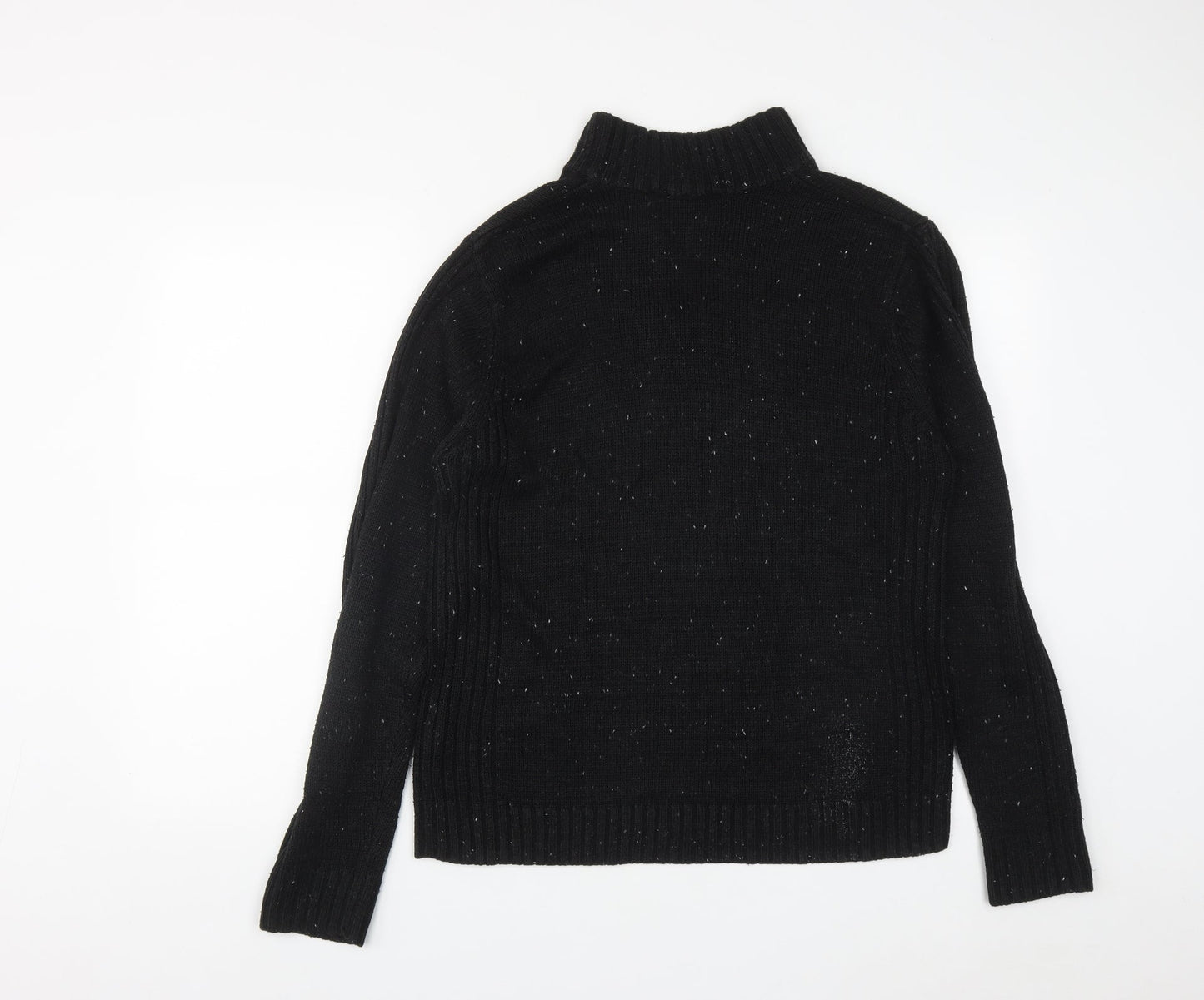 Cedar Wood State Mens Black High Neck  Acrylic Pullover Jumper Size L