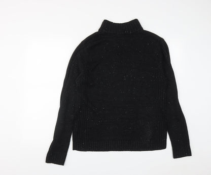 Cedar Wood State Mens Black High Neck  Acrylic Pullover Jumper Size L