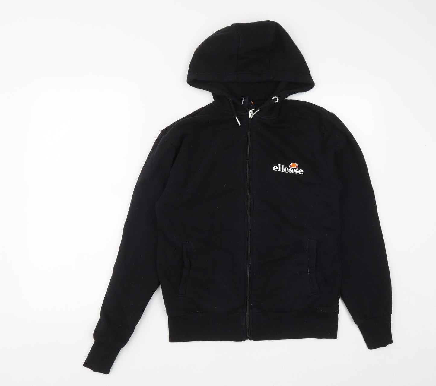 ellesse Womens Black  Cotton Full Zip Hoodie Size 4  Zip
