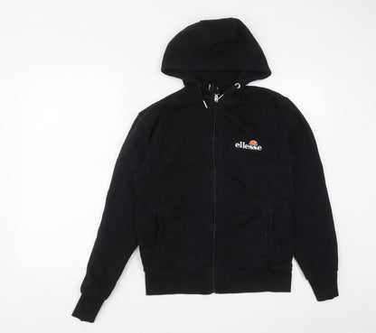 ellesse Womens Black  Cotton Full Zip Hoodie Size 4  Zip