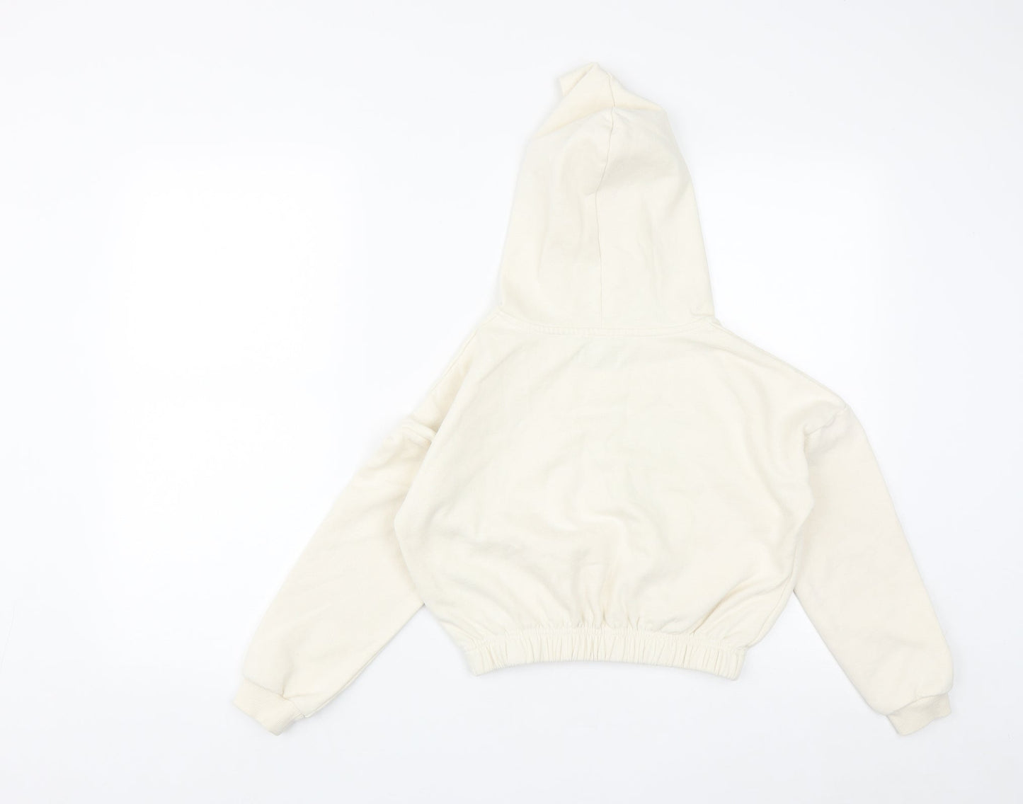 Jeff&Co Girls White  Cotton Pullover Hoodie Size 11-12 Years