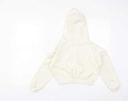 Jeff&Co Girls White  Cotton Pullover Hoodie Size 11-12 Years