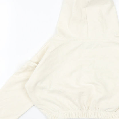 Jeff&Co Girls White  Cotton Pullover Hoodie Size 11-12 Years