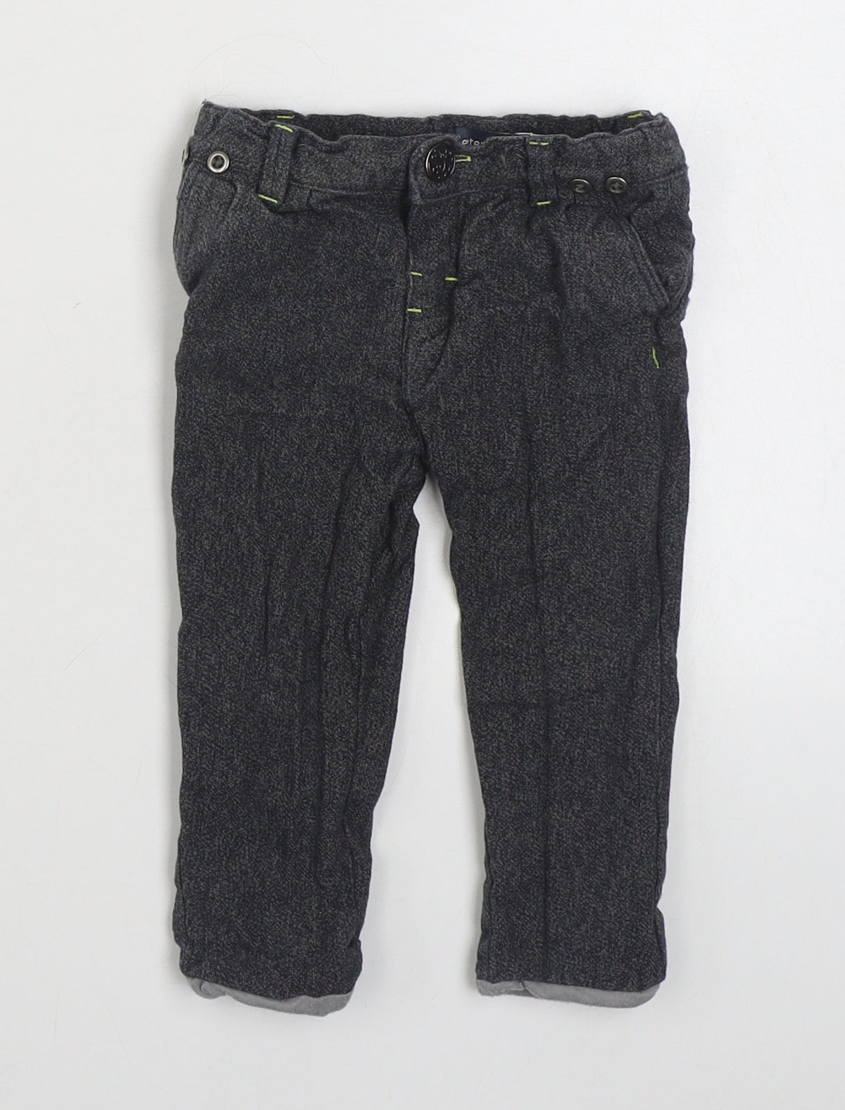 In Extensio Boys Grey  Cotton Jogger Trousers Size 9 Months  Button