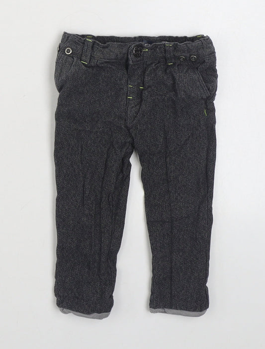 In Extensio Boys Grey  Cotton Jogger Trousers Size 9 Months  Button