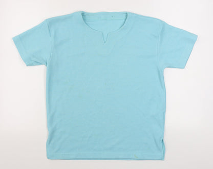 Womens UK Size S Preworn Blue Basic T-Shirt