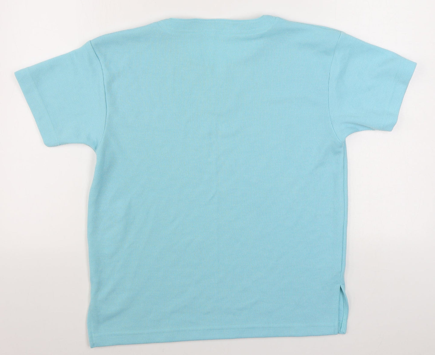 Womens UK Size S Preworn Blue Basic T-Shirt