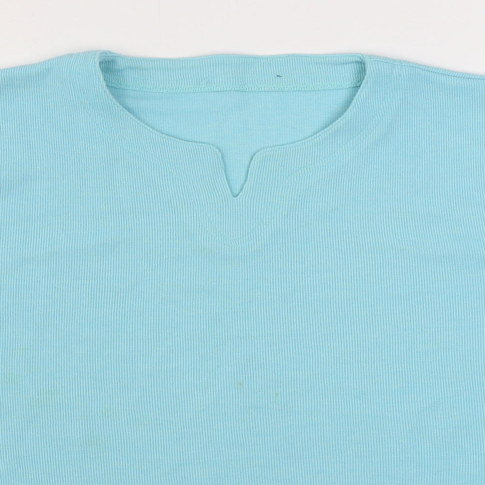 Womens UK Size S Preworn Blue Basic T-Shirt